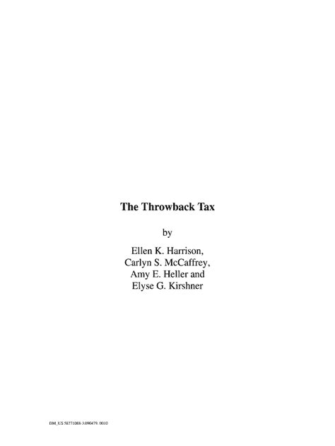 The Throwback Tax