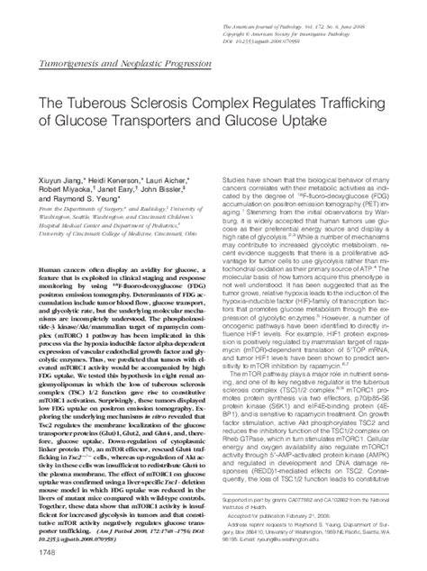 The Tuberous Sclerosis Complex Regulates Trafficking of Glucose …