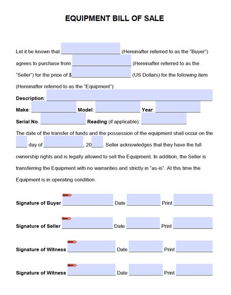 The Ultimate Guide to Heavy Equipment Bill of Sale Template