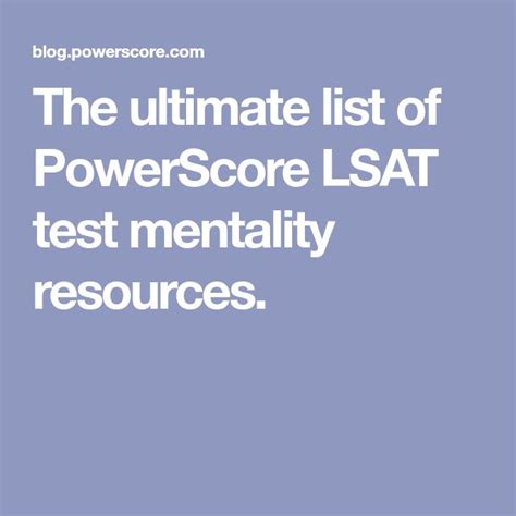 The Ultimate Guide to PowerScore LSAT Test Mentality