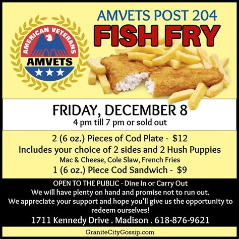 The Vedette - The Beecher Amvet Fish Fry will be held on.