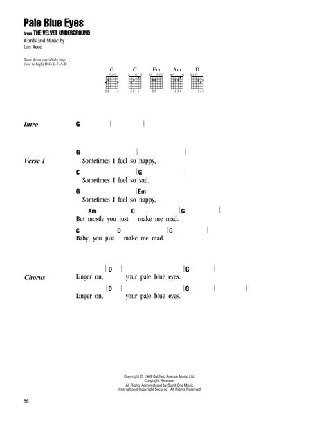 The Velvet Underground - Pale Blue Eyes (Chords)