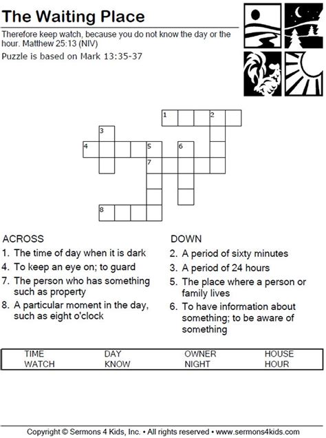 The Waiting Place Crossword Puzzle Crossword, Crossword puzzle