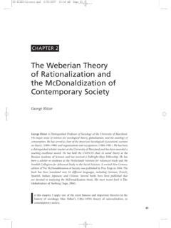 The Weberian Theory of Rationalization and the ... - ResearchGate