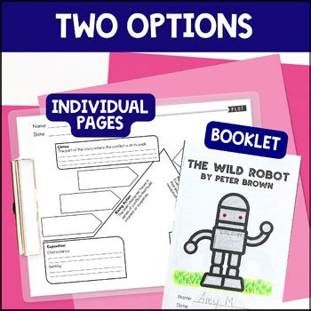 The Wild Robot Novel Study Literature Guide 2 Formats Booklet & Single Pages Teaching