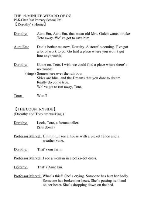 The Wizard of Oz THEATRE Docsity