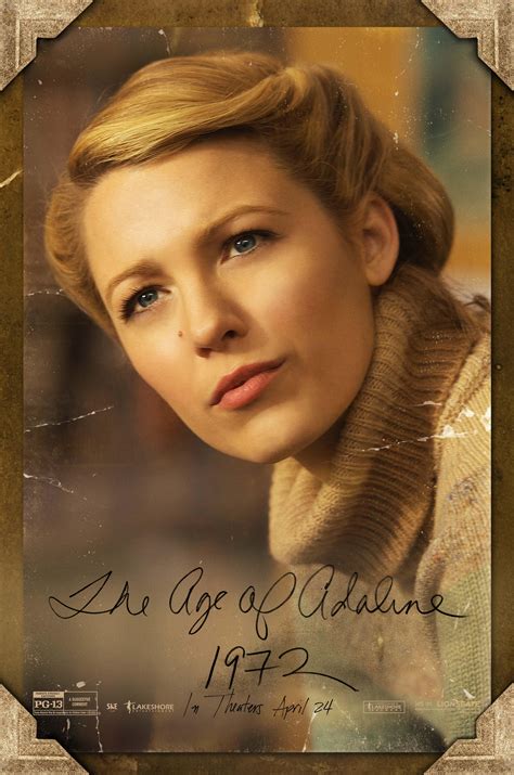 Runtime. 110 minutes. Rating. PG-13. Cast. Blake Lively, Michiel Huisman, Harrison Ford, Ellen Burstyn. The Age Of Adaline spends an unusual amount of its resources and running time approximating ...