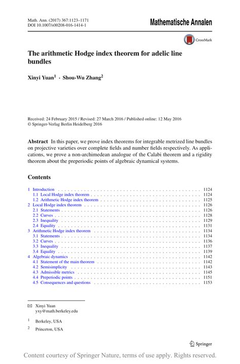 The arithmetic Hodge index theorem for adelic line bundles