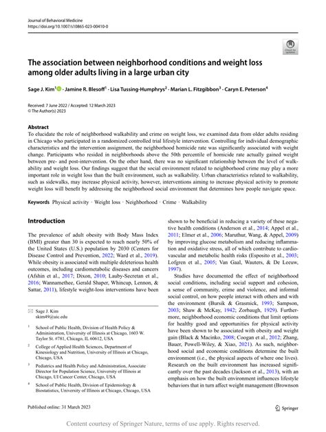 The association between neighborhood conditions and weight