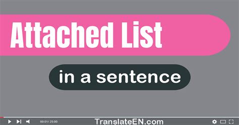 The attached list of