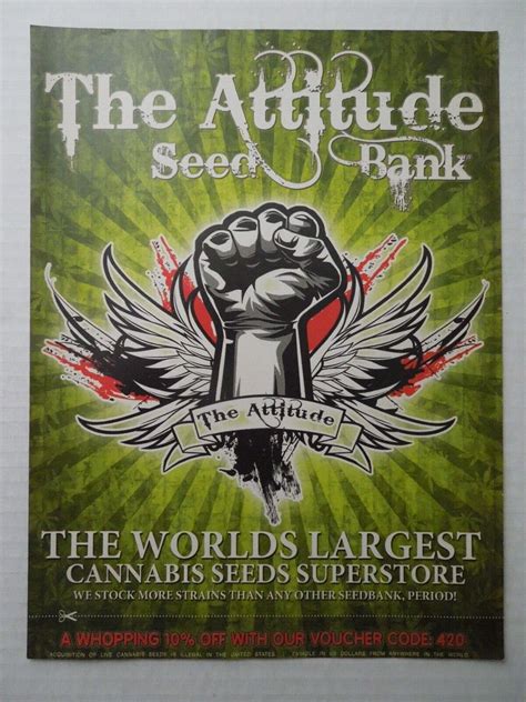 Overview of the Attitude Seed bank in 2023. Attitude Seed Bank is one of the most known online seed bank, which provides marijuana seeds via postal orders. Thousands of buyers who have already bought cannabis seed from them vouch for their seed quality and customer service. You will get a wide array of marijuana seeds as well as a wide choice .... 
