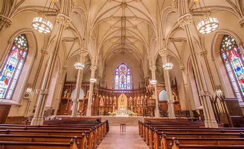 The basilica of st patrick's old cathedral. Old St. Patrick’s Cathedral The Basilica of Old St. Patrick’s Cathedral and the surrounding neighborhood in New York City. Courtesy of Jon Nelson / Provenance Productions 