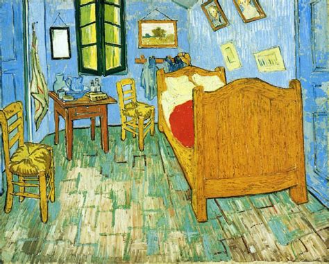 The bedroom van gogh. Vincent van Gogh - The bedroom. by Alexandra Tuschka. Van Gogh offers us an unusual perspective here. It seems we are standing at the foot of his bed, which is unnaturally foreshortened into the picture space. The paintings hang crookedly on the wall, as if they wanted to bend, and the chairs betray some carelessness in the size dimension. 
