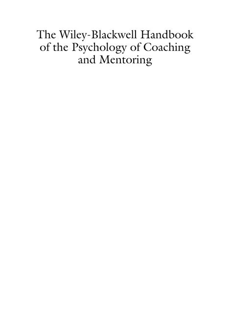 The blackwell handbook of mentoring the blackwell handbook of mentoring. - El camino mas facil para vivir mabel katz.