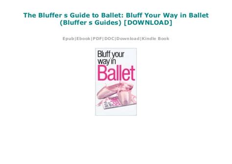 The bluffer s guide to ballet bluff your way in. - Mercury optimax 225 pro xs rigging manual.