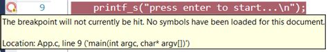 The breakpoint will not currently be hit vs2015.  When I start running it in debug, th...