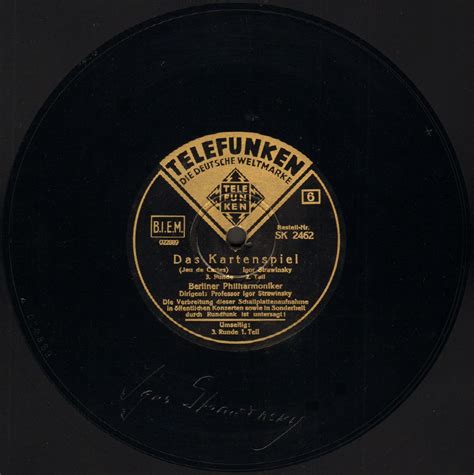 The card game (jeu de cartes) by Igor Stravinsky, Berliner Philharmoniker, , LP, Telefunken