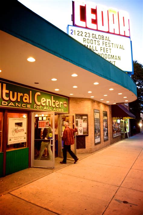 The cedar cultural center. The Cedar Cultural Center (also known as The Cedar) is a highly eclectic music venue located in the Cedar-Riverside neighborhood of Minneapolis, MN. The venue is known for hosting a… Share this show! 