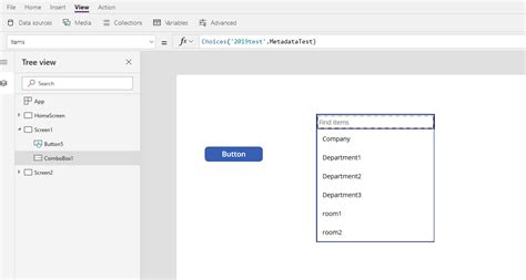 The combobox control in PowerApps bound to managed …