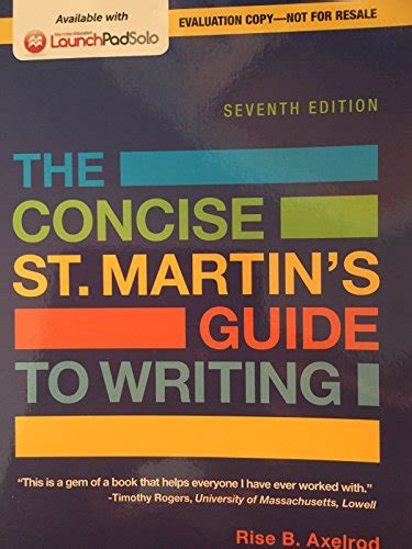 The concise st martins guide to writing 7th edition. - Nachlaø ihrer excellenz der frau gr©þfin christiane thun-salm.