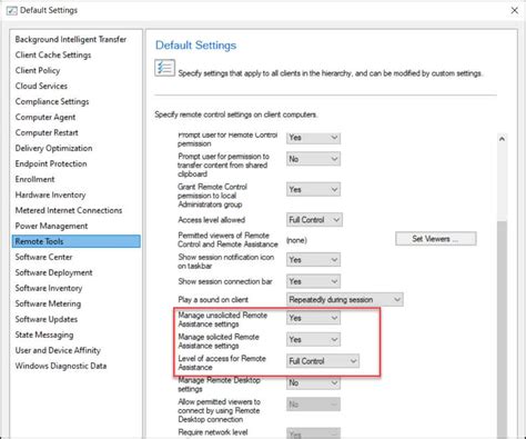 The configmgr administrator has disabled the remote control feature for th...