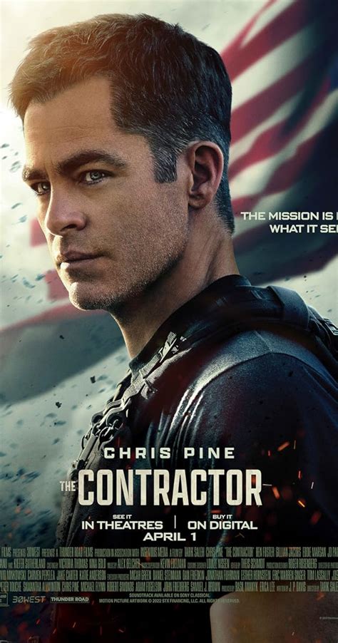 The Contractor. A Special Forces Sergeant (Chris Pine) is involuntarily discharged from the Army and cut-off from his pension. In debt, out of options and desperate to provide for his family, Harper contracts with a private underground military force. 20,451 IMDb 5.8 1 h 43 min 2022. X-Ray HDR UHD R. Suspense · Drama · Exciting · Frightening. . 