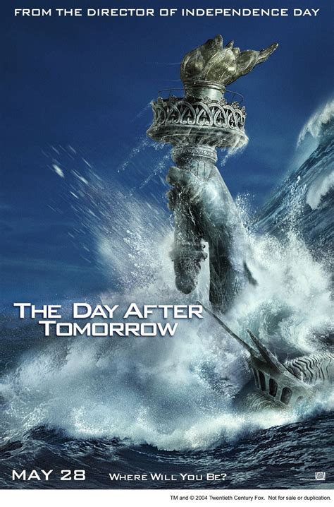 The Day After Tomorrow. 47 Metascore. 2004. 2 hr 4 mins. Suspense, Action & Adventure, Science Fiction. PG13. Watchlist. From Roland Emmerich, the director of "Independence Day," comes a thrilling .... 