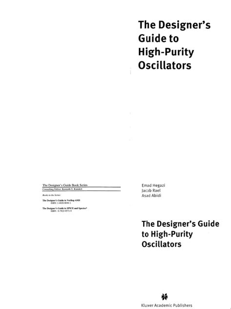 The designer s guide to high purity oscillators the designer. - John deere rear bagger instruction manual.