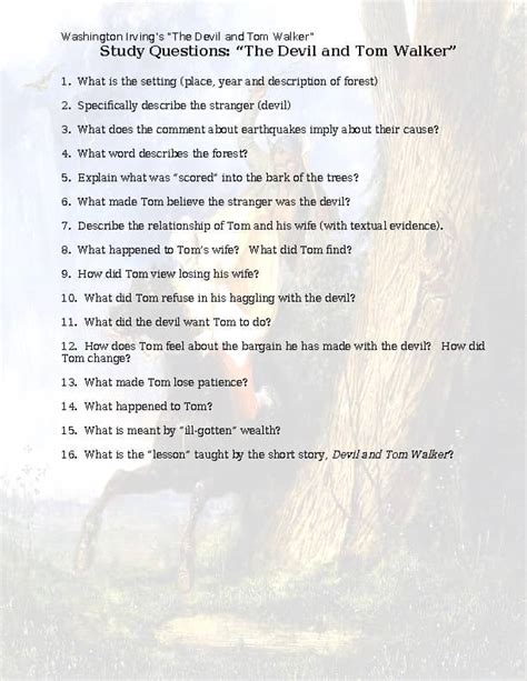 The devil and tom walker sparknotes video.  This concise study guide includes...