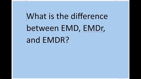 The differences between EMD