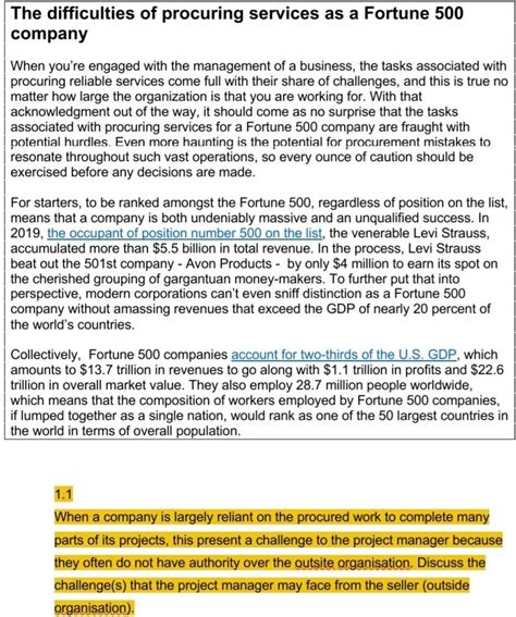The difficulties of procuring services as a Fortune 500 company