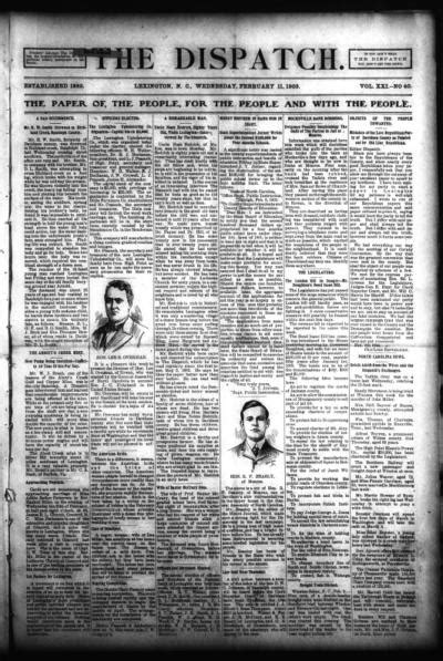 The dispatch lexington nc archives. The Dispatch (Lexington, N. .  Newspapers from Lexi...
