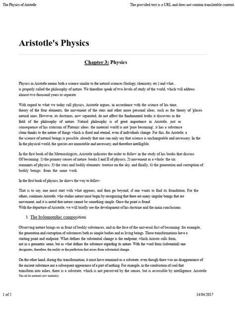 The document summarizes Aristotle's