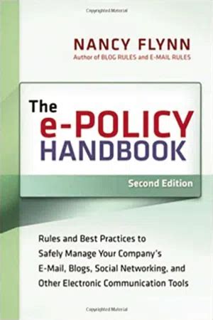 The e policy handbook by nancy flynn. - Data mining and knowledge discovery handbook 2nd edition.