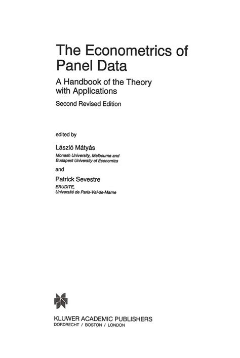 The econometrics of panel data handbook of theory and applications. - Briggs and stratton pressure washer parts manual.