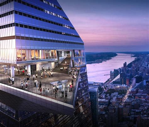 30 Hudson Yards is the fifth tallest building in the New York City, as of 2019. This building has 73 floors. It is 1273 feet tall. [1] Its observation deck, "The Edge," is the highest in …. 