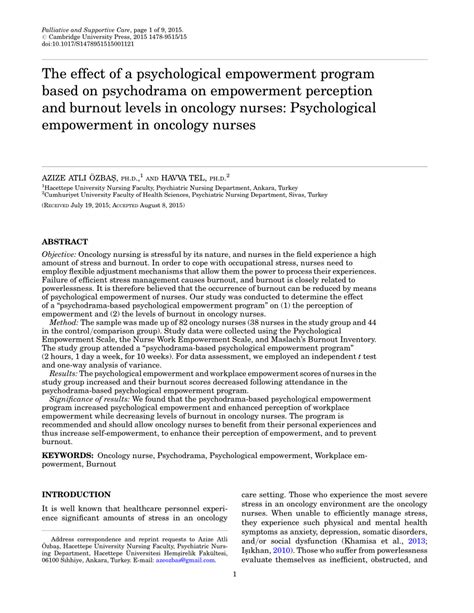 The effect of a psychological empowerment program based on.