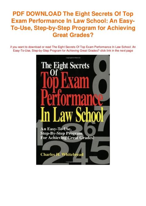The eight secrets of top exam performance in law school career guides. - Guía de restauración para un chevy camaro 1978.
