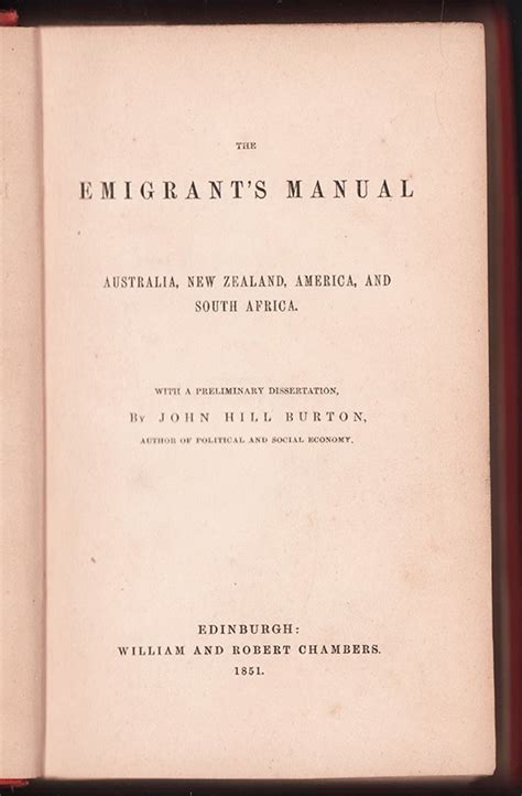 The emigrants manual by john hill burton. - El arte frances en la argentina.