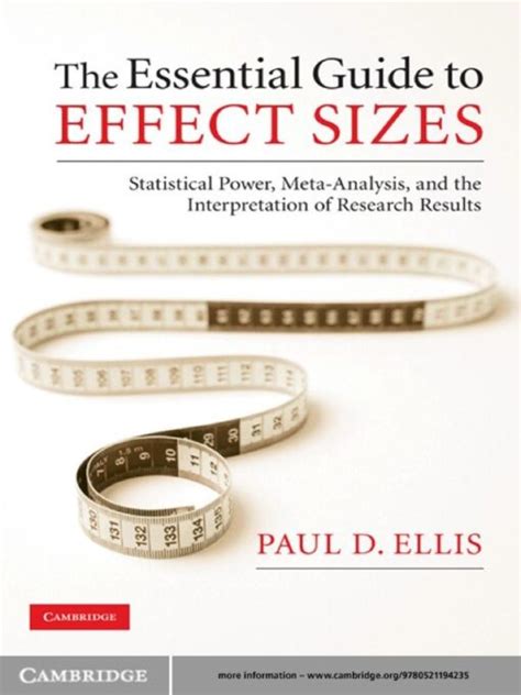 The essential guide to effect sizes statistical power meta analysis. - Biology apologia module 6 study guide.
