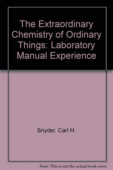 The extraordinary chemistry of ordinary things lab manual by carl h snyder. - Die soziale positionierung der ehefrau im familienunternehmen.