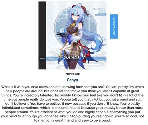 You never have to take another one of these godforsaken quizzes again because this result is final - yes I will update it when more characters come out. Fair warning this is going to be really long, with extensive personality analysis in the results. It took me weeks. You're welcome. (LAST UPDATE - KIRARA) //// Multiple of the English VAs have taken the …