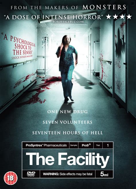 The facility movie. In a remote medical facility, seven strangers participate in a medical trial for a new drug. As it courses through their systems, unexpected side-effe… 