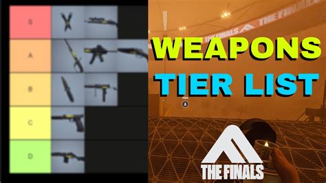 The finals weapon tier list. Jan 1, 2024 · EMBARK STUDIOS. SA1216 is one of the most powerful weapons in The Finals Season 1. The SA1216 is an automatic shotgun for Heavy builds, taking the top spot in our ranked list for best guns in The Finals. While shotguns are limited in range, you won’t have this problem with SA1216 in your hands, allowing you to deal incredible damage in medium ... 