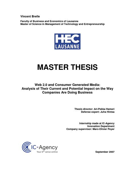 The first master's thesis