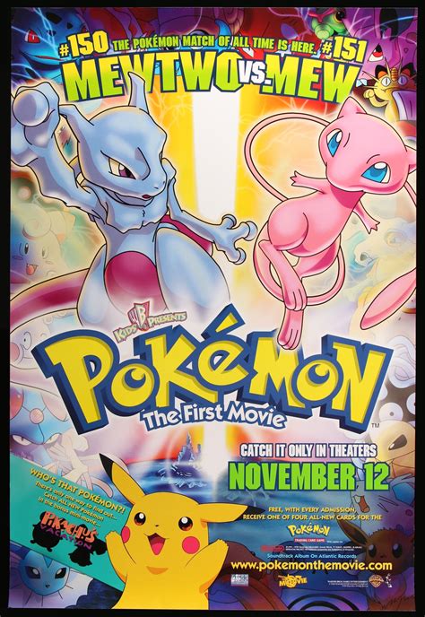 The first pokemon movie. I am sparing your lives for the moment. [thunder crackles] But you cannot escape your fate. The hour of my vengeance draws near. [the floor explodes behind him and his army of clones arrive] Behold! [the Trainers look in shock and horror] With Pokémon and humans eliminated, the clones shall inherit the world. 