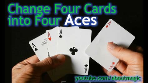 The four appearing aces card trick.  Step by step Prepare four Aces on to...