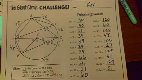 The Giant Circle Challenge Worksheet Answers Indeed lately is