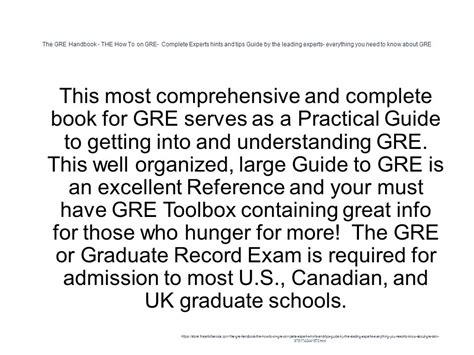 The gre handbook the how to on gre complete expert. - Print reading for industry instructor s guide.