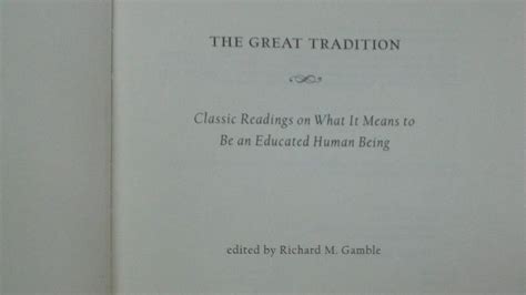 The great tradition classic readings on what it means to be an educated human being richard gamble. - The spirit catches you and you fall down audiobook.